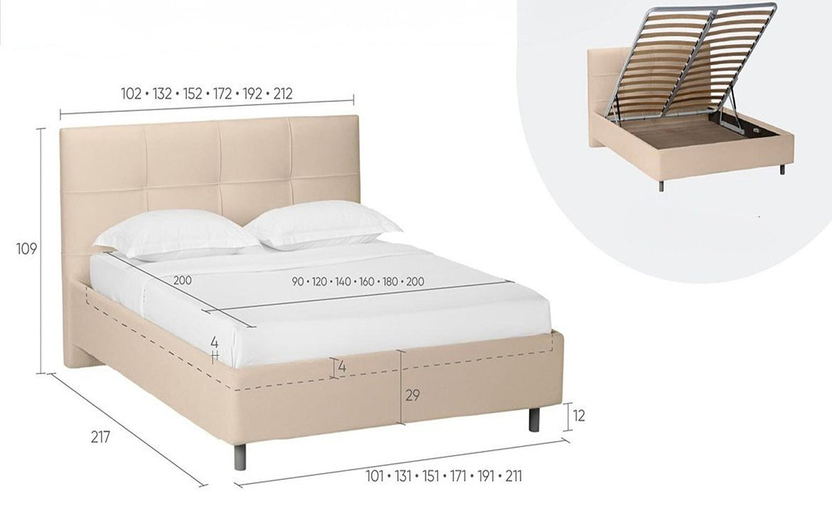 Elisa Nova bed, product photo on white background, view 2