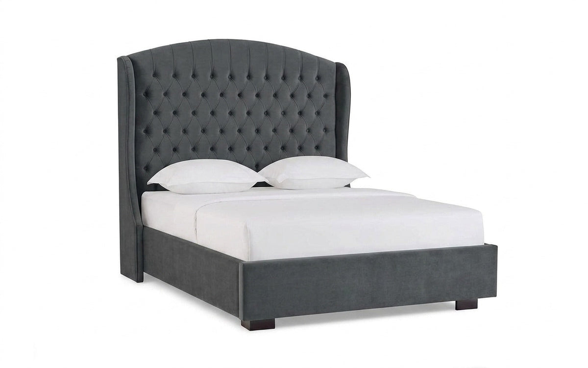 BED EXP RACHEL 140x190 Sky Velvet 16 Slatted base