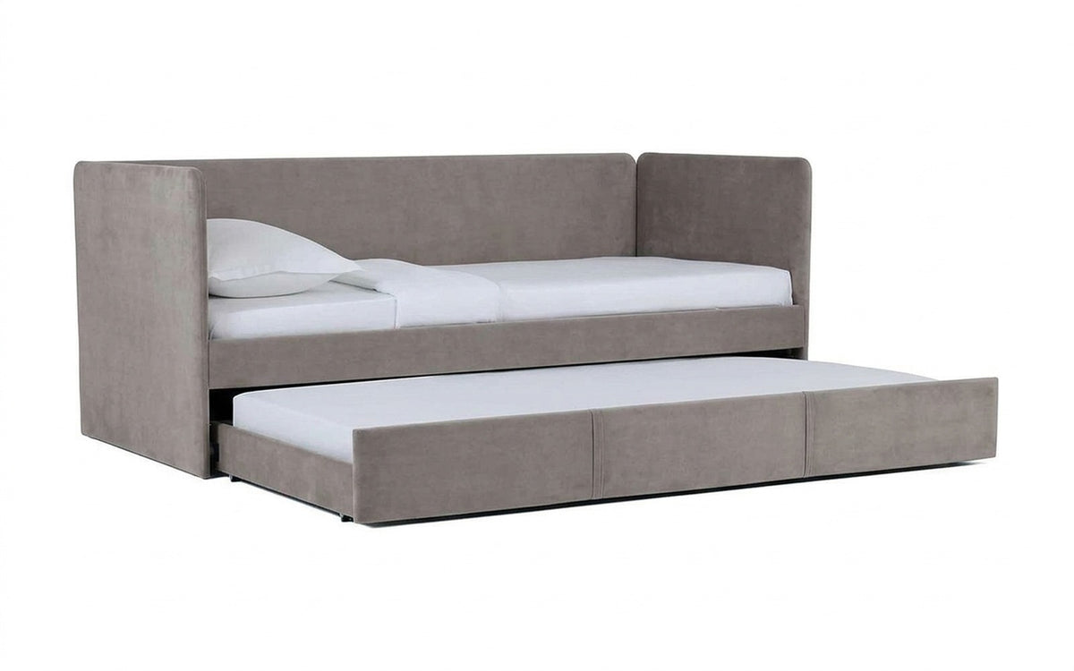 Uno Duo bunk bed in Casanova Grey upholstery on a white background
