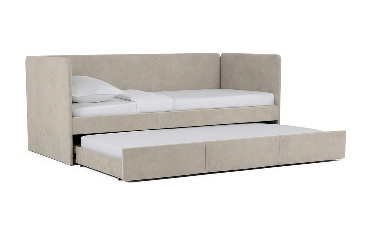Uno Duo bunk bed with Shammy Sunrise upholstery on a white background