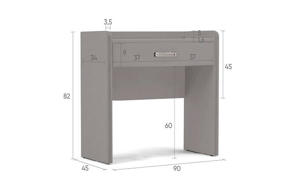 Fransis dressing table, product photo on white background, view 4