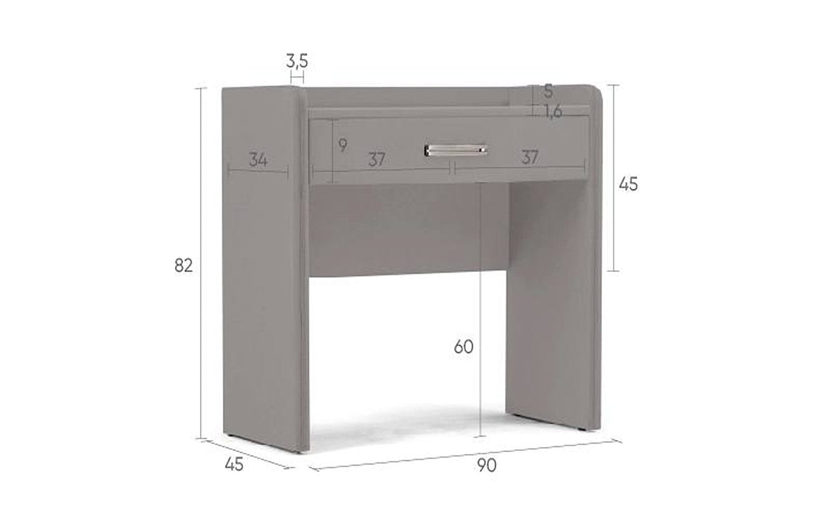 Fransis dressing table, product photo on white background, view 4