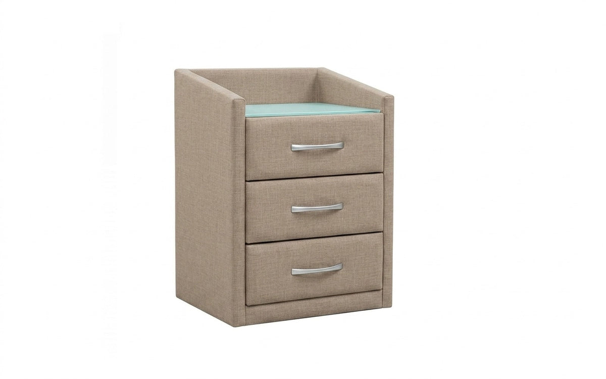 NIGHTSTAND EXP TEFFI Lidot Beige Smart with glass