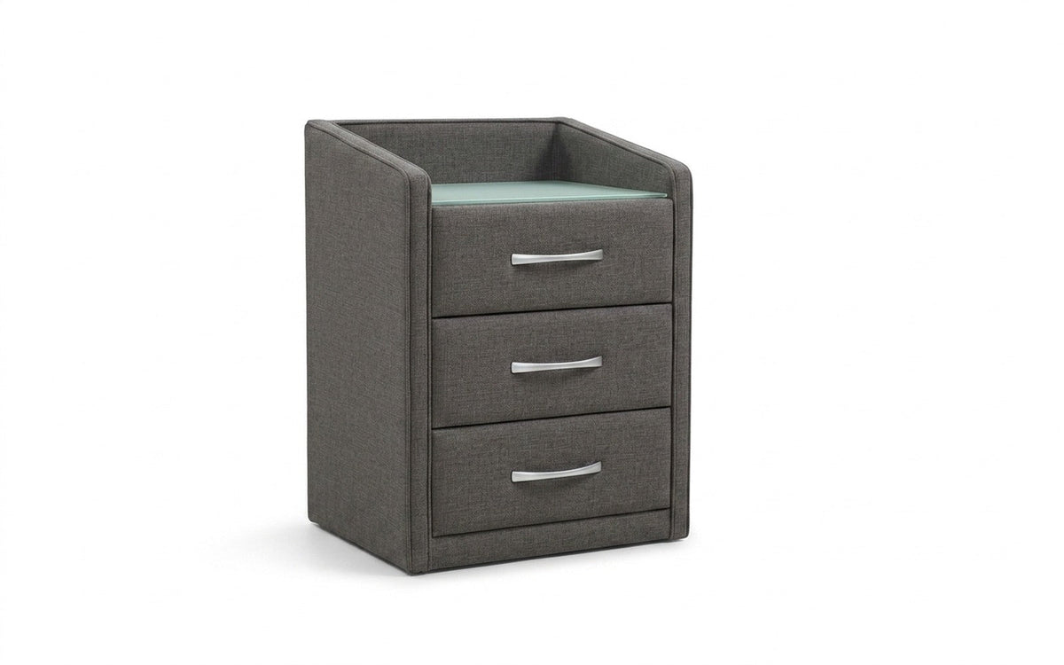 NIGHTSTAND EXP TEFFI Lidot Grey Smart with glass