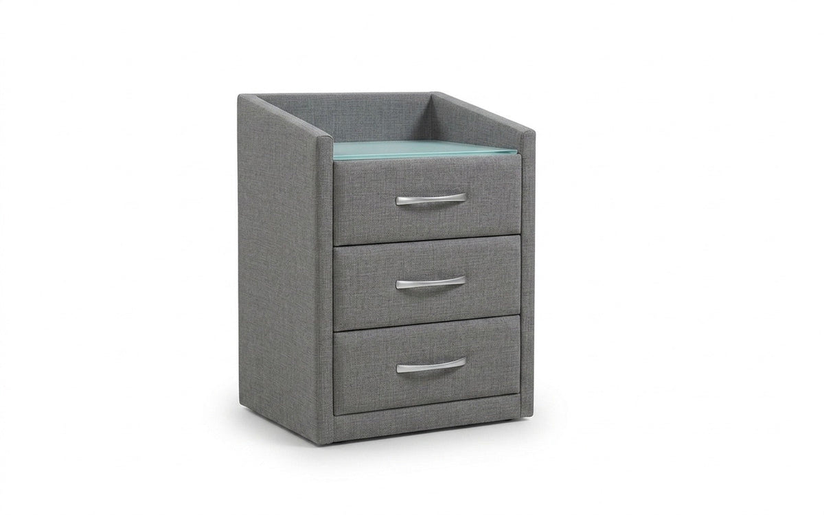 NIGHTSTAND EXP TEFFI Lidot Silver Smart with glass