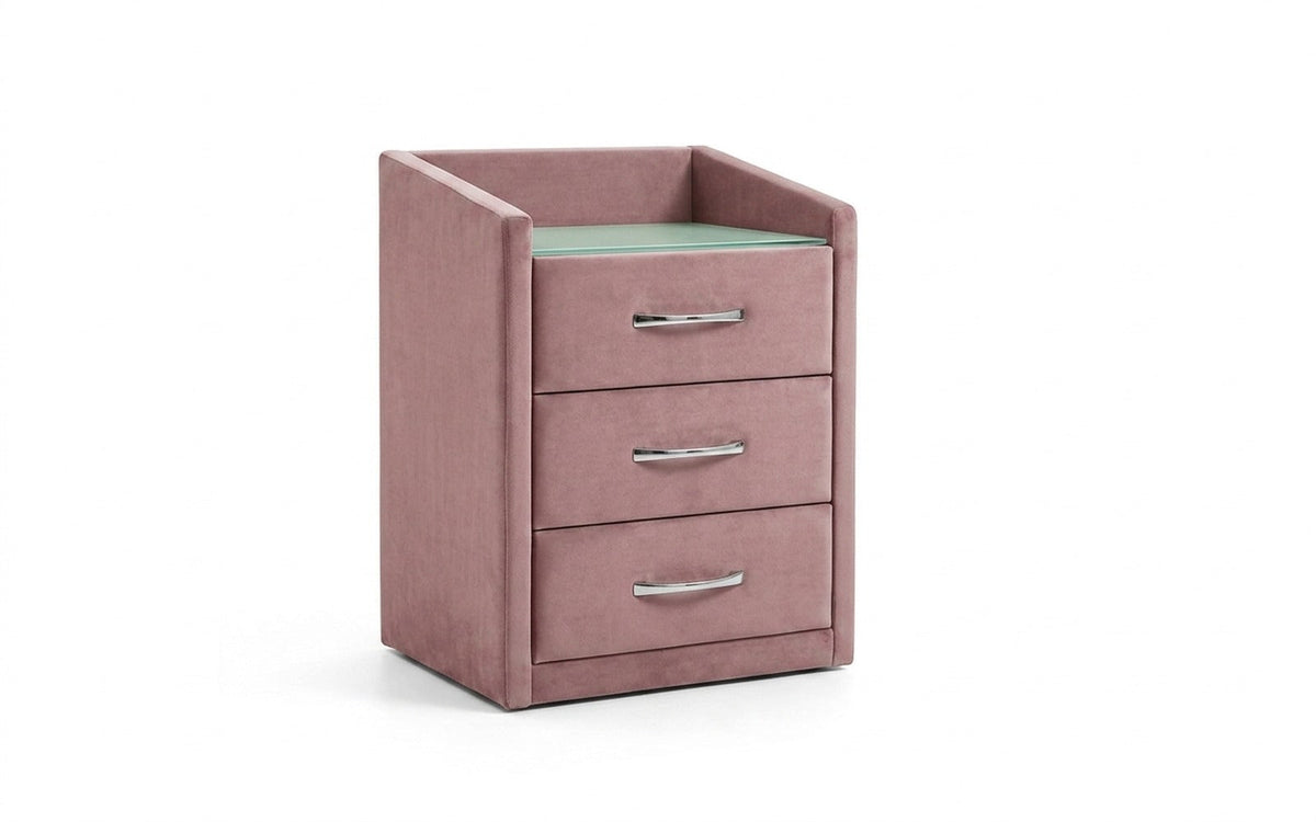 NIGHTSTAND EXP TEFFI Sky Velvet 01 Smart with glass