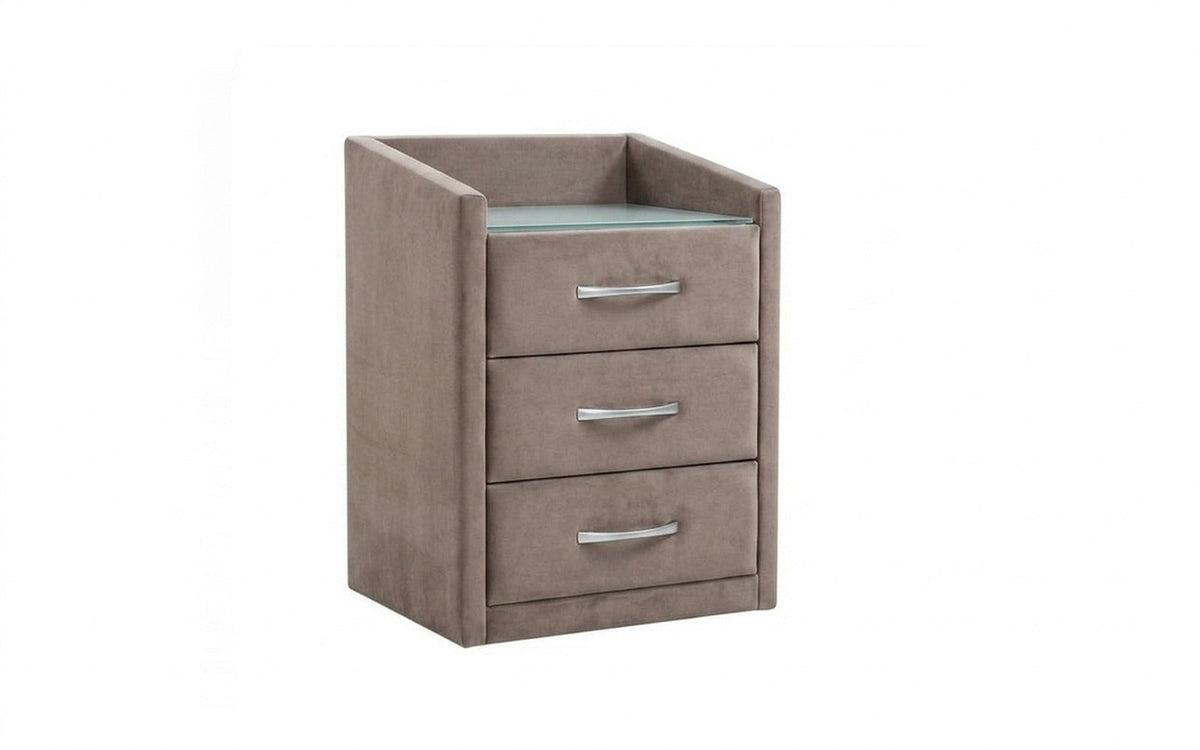 NIGHTSTAND EXP TEFFI Sky Velvet 17 Smart with glass